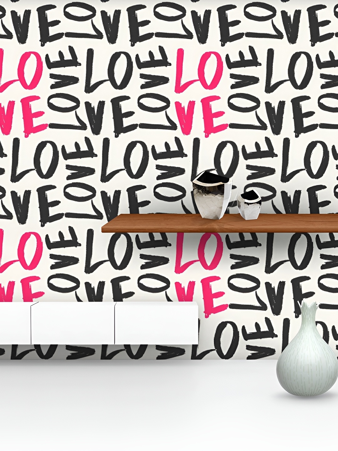 

ArtzFolio White & Black Typography Printed Self Adhesive Wallpaper