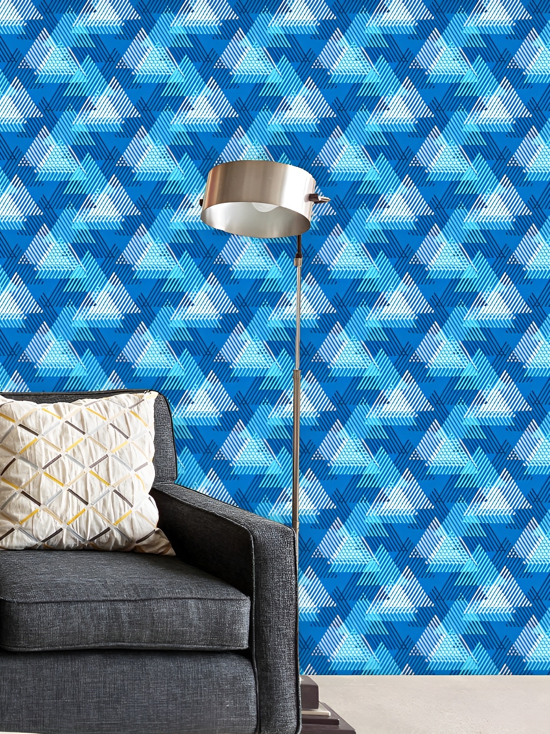 

ArtzFolio Blue Geometric Printed Self Adhesive Wallpaper