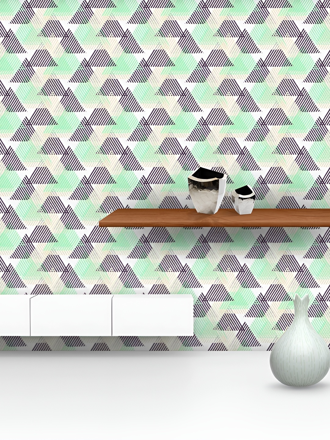 

ArtzFolio White & Green Printed Self-Adhesive Peel & Stick Wallpaper