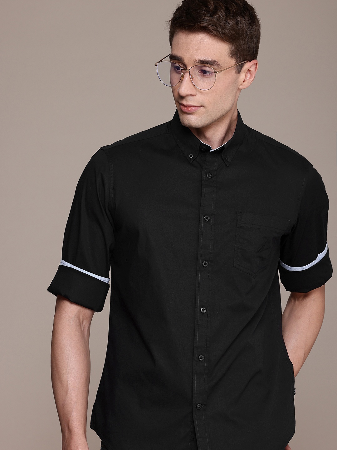 

Nautica Slim Fit Button-Down Collar Casual Shirt, Black