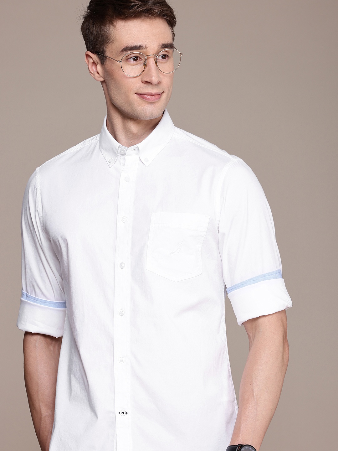 

Nautica Slim Fit Button-Down Collar Casual Shirt, White