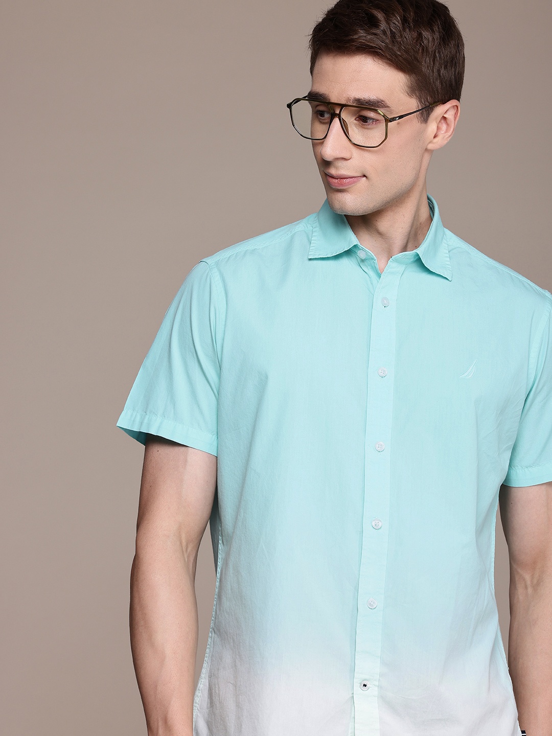 

Nautica Pure Cotton Ombre Casual Shirt, Blue