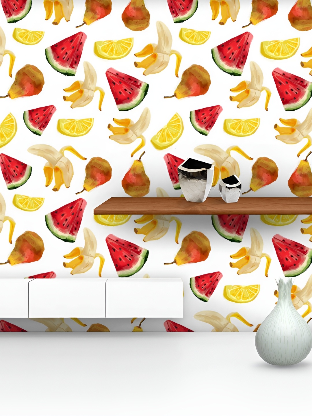 

ArtzFolio white & Red Printed Peel & Stick Self-Adhesive Wallpaper