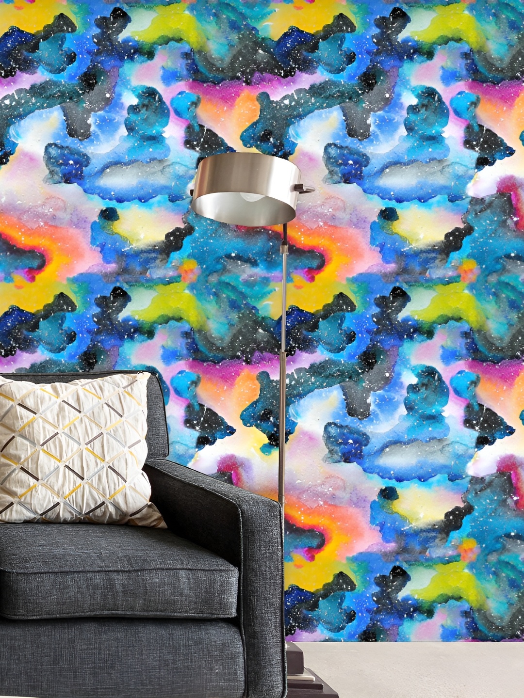 

ArtzFolio Blue & Black Printed Self-Adhesive Water-Resistant Wallpaper