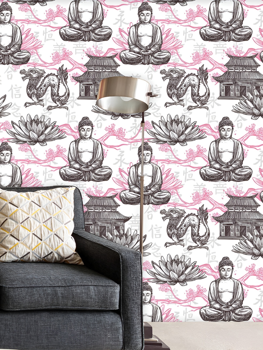 

ArtzFolio White Floral Printed Peel & Stick Wallpaper