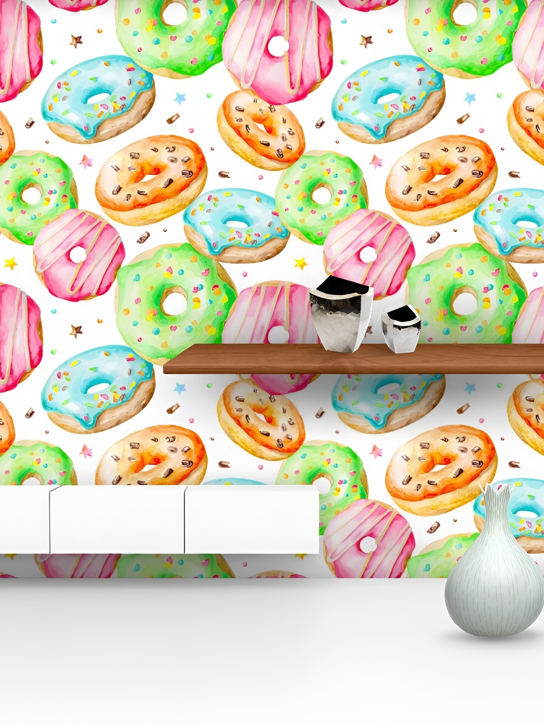 

ArtzFolio White & Green Printed Self-Adhesive Water-Resistant Wallpaper Sticker