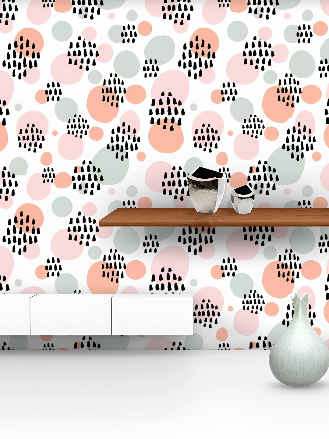 

ArtzFolio White & Black Printed Peel & Stick Self-Adhesive Wall Sticker