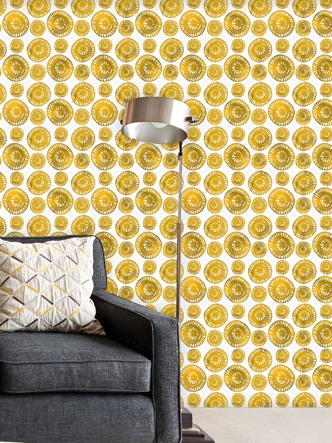 

ArtzFolio White & Gold Topned Printed Self Adhesive Wall Decal