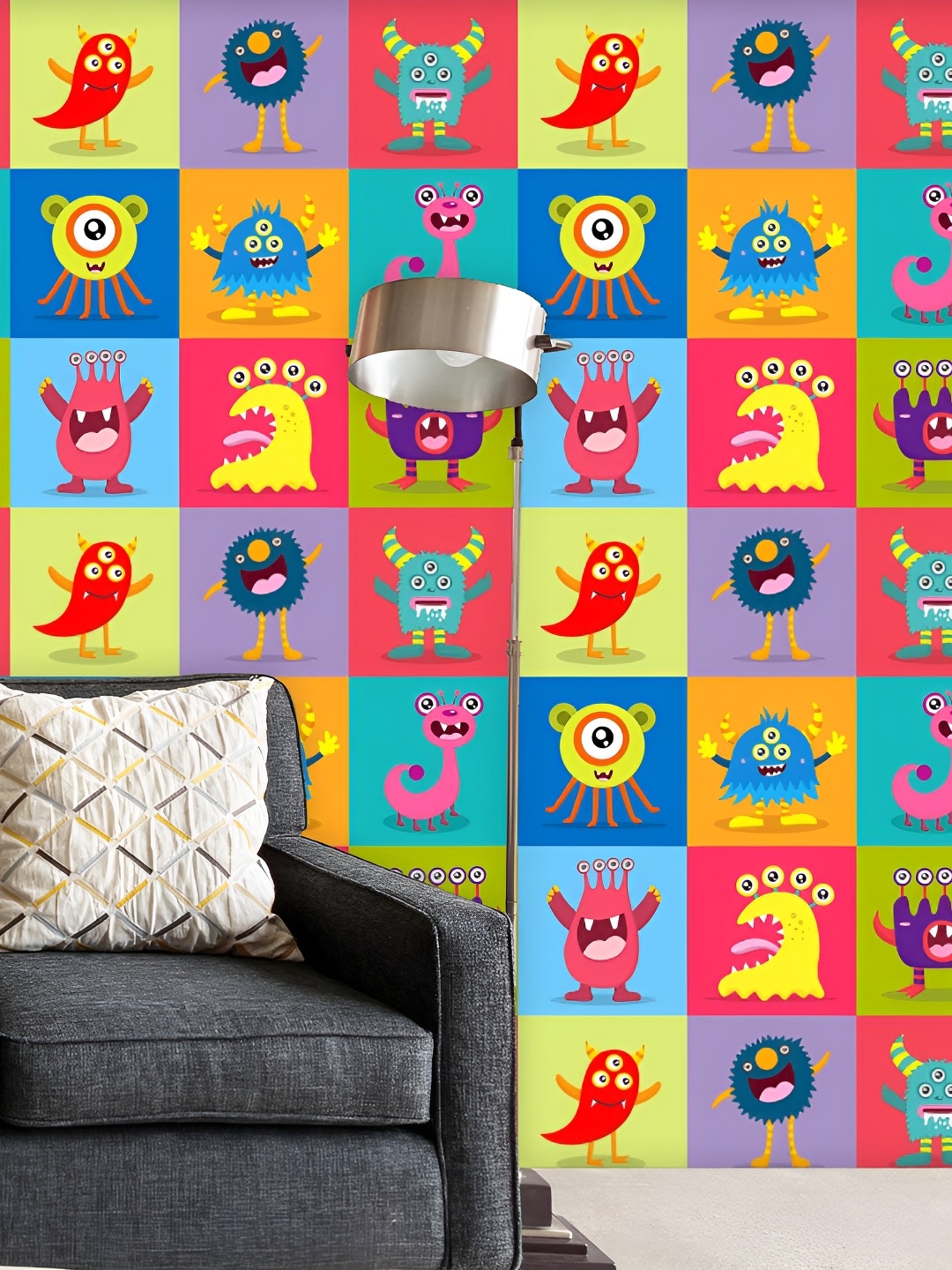 

ArtzFolio Pink & Blue Conversational Printed Self-Adhesive Peel & Stick Wallpaper