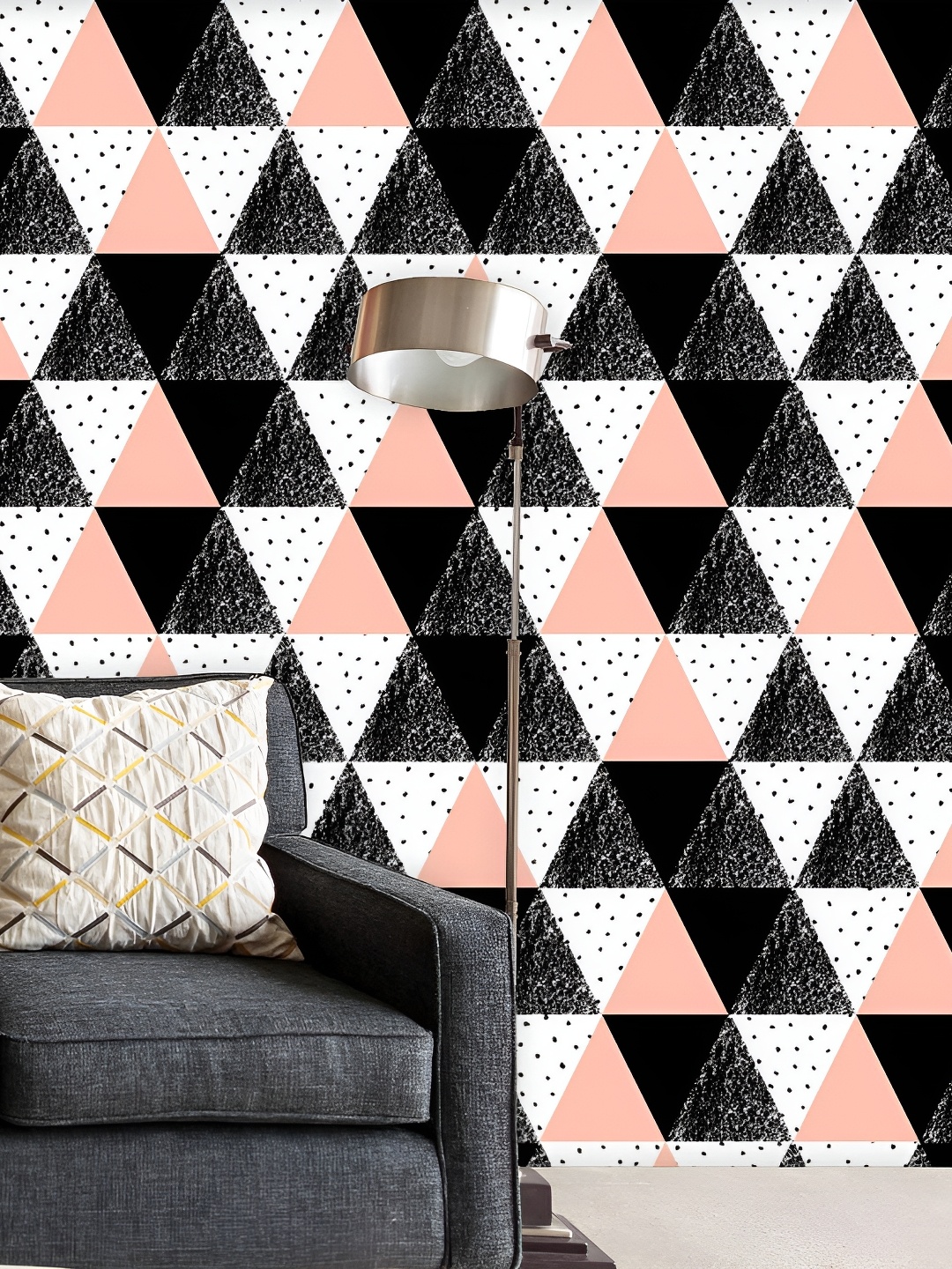

ArtzFolio White & Black Geometric Printed Self Adhesive Wall Decal