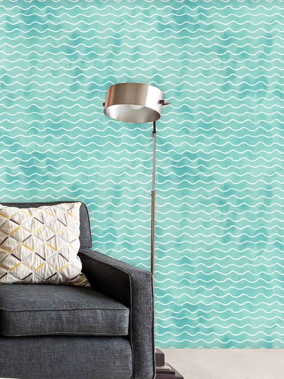 

ArtzFolio Blue & White Abstract Printed Peel & Stick Self-Adhesive Wall Sticker