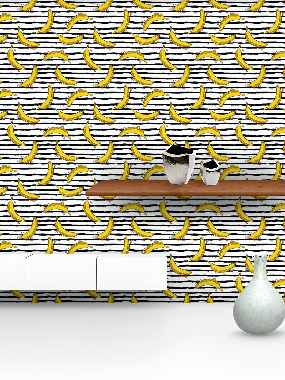 

ArtzFolio Yellow & White Banana Printed Self-Adhesive Wallpaper