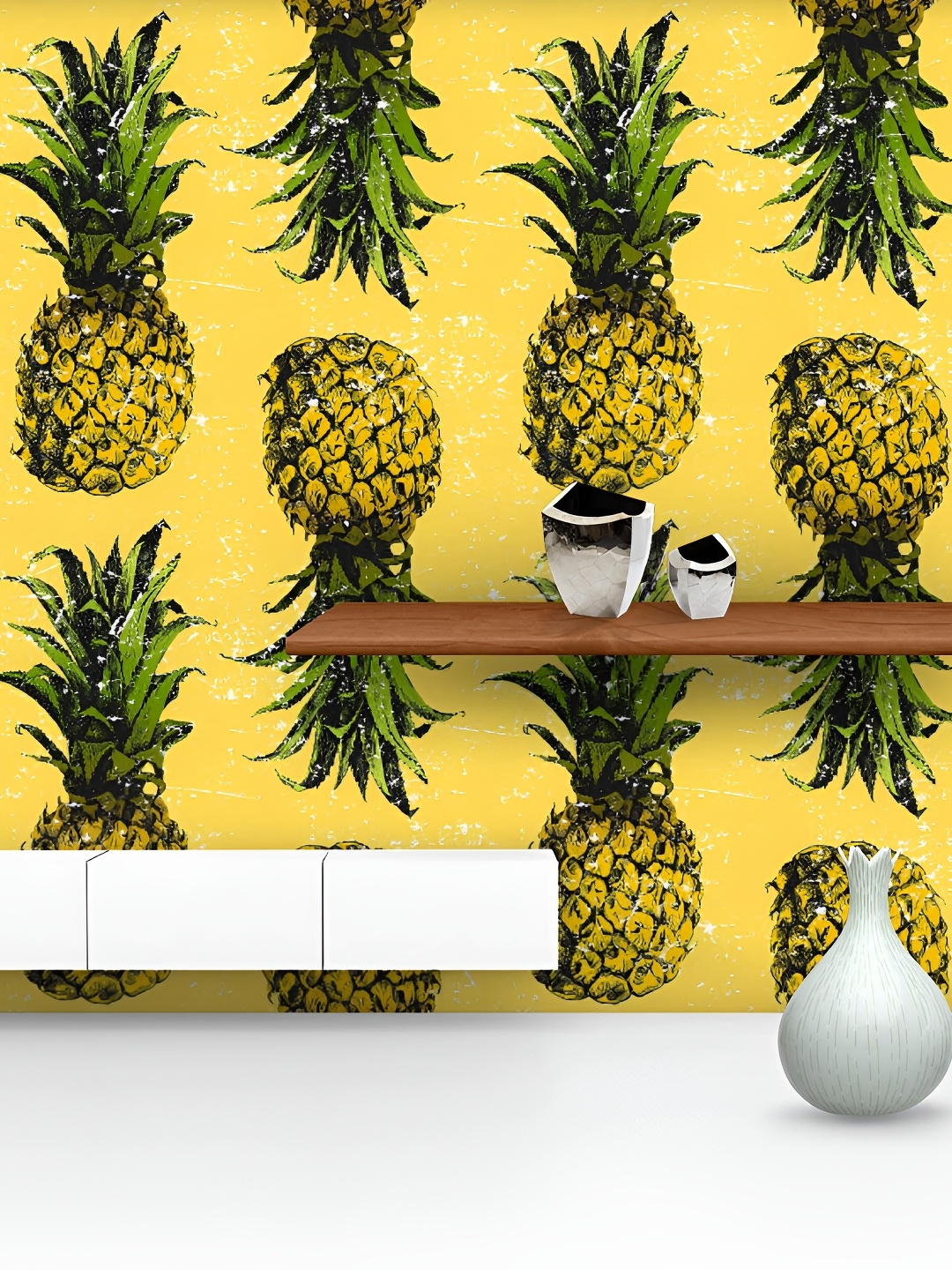 

ArtzFolio Yellow & Green Pineapple Printed Self-Adhesive Peel & Stick Wallpaper