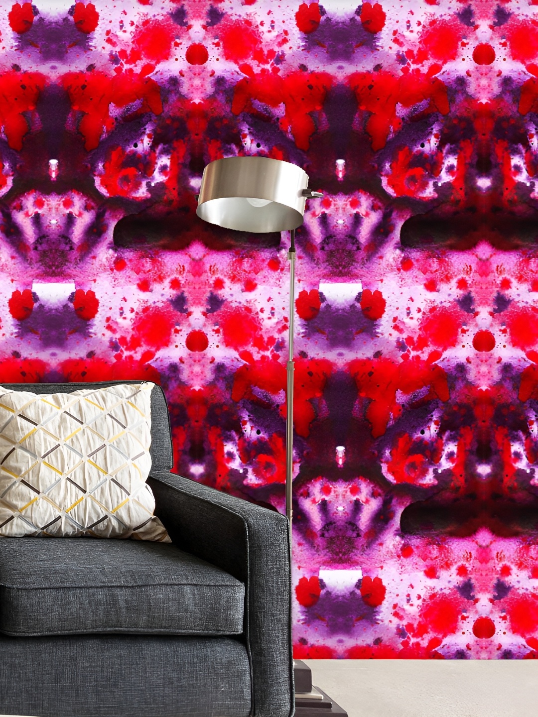 

ArtzFolio Red & Purple Printed Self Adhesive Wallpaper