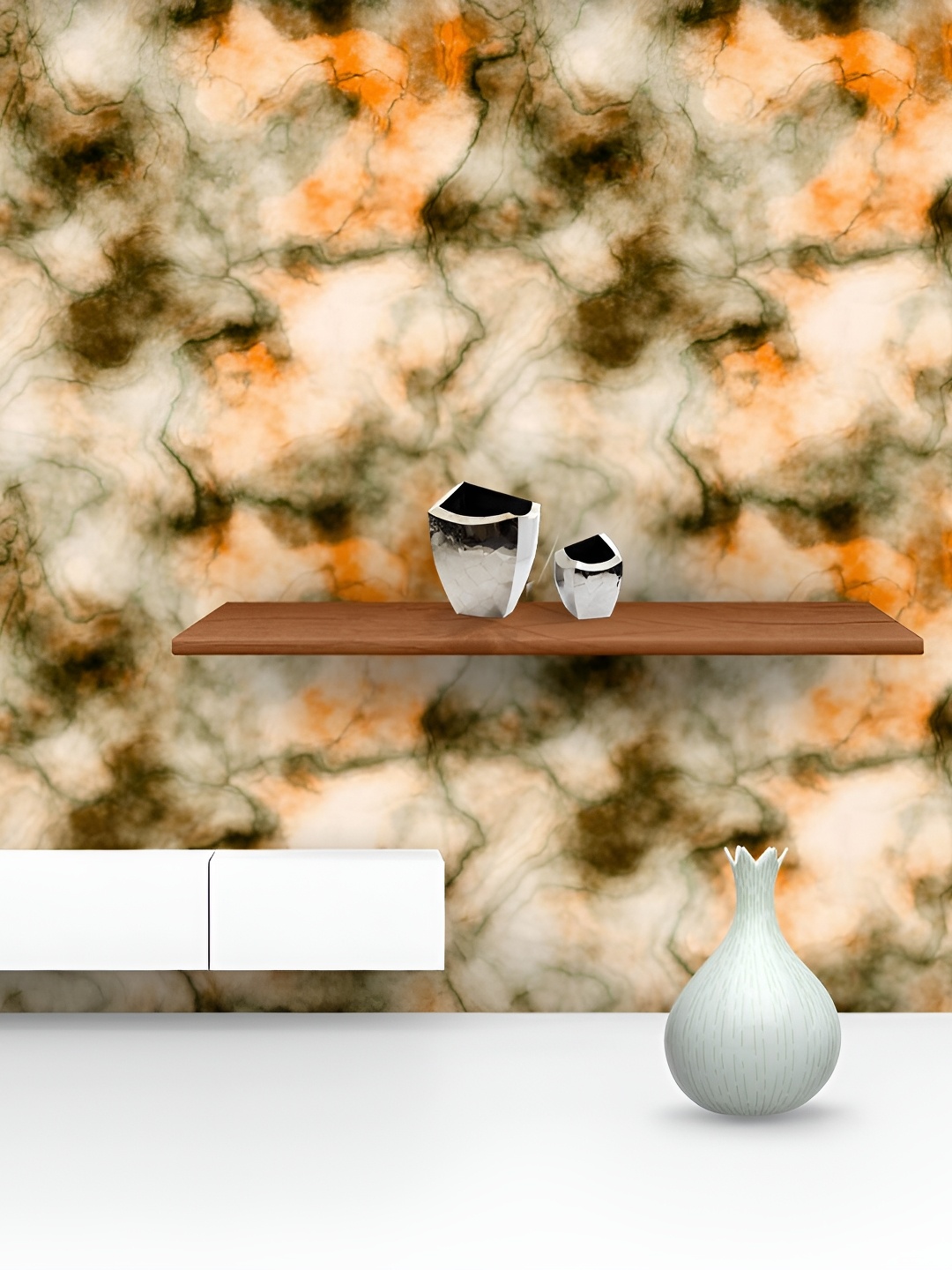 

ArtzFolio Orange & Green Abstract Printed Self Adhesive Water Resistant Wallpaper