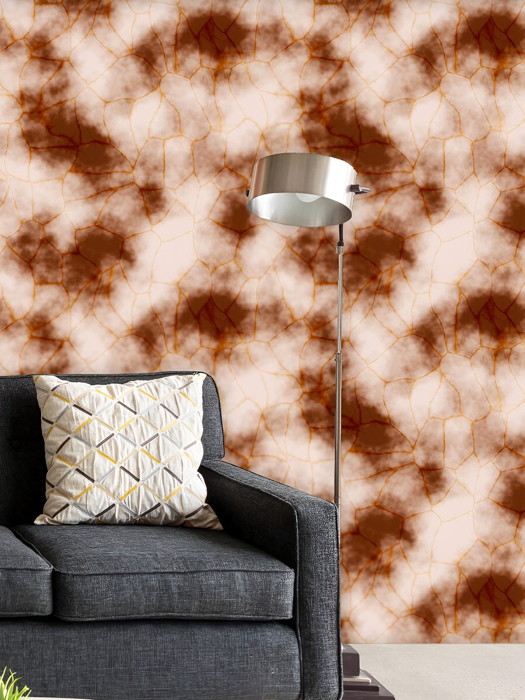 

ArtzFolio Brown & Beige Abstract Printed Water Resistant Peel & Stick Wallpaper