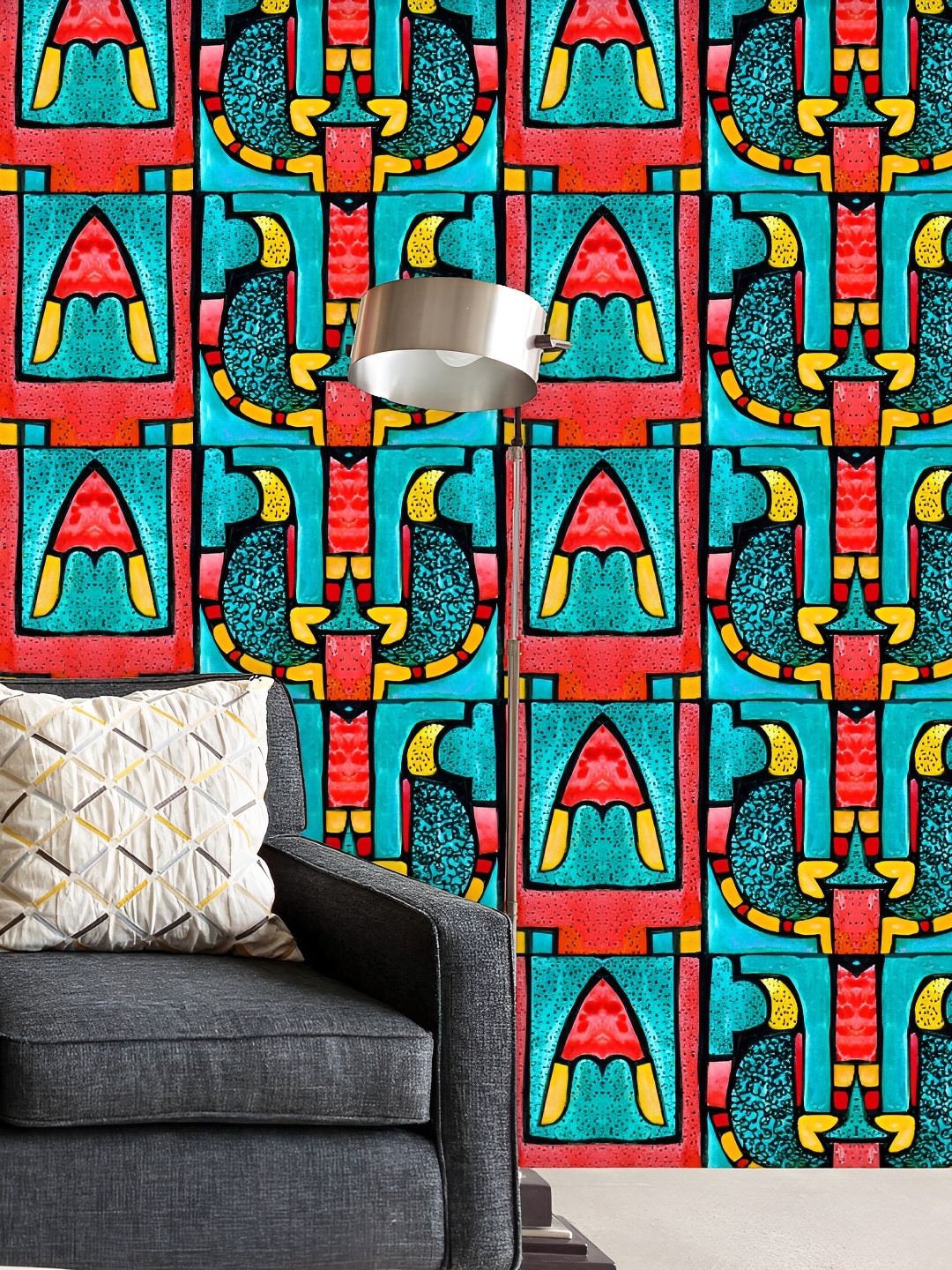 

ArtzFolio Blue & Red Abstract Printed Self-Adhesive Peel & Wall Sticker