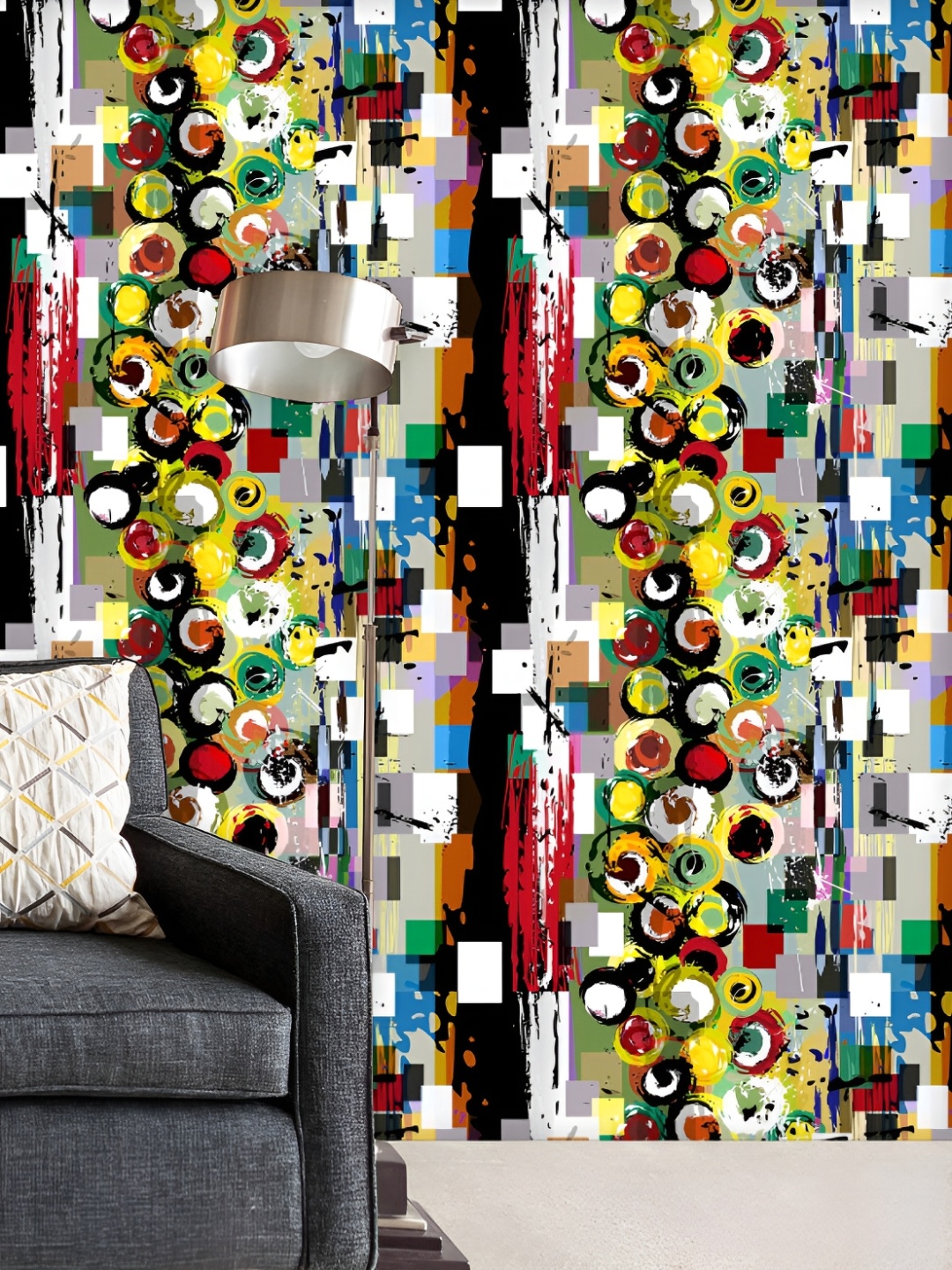 

ArtzFolio Multicolor Printed Easy-to-Peel & Stick Wallpaper, Multi