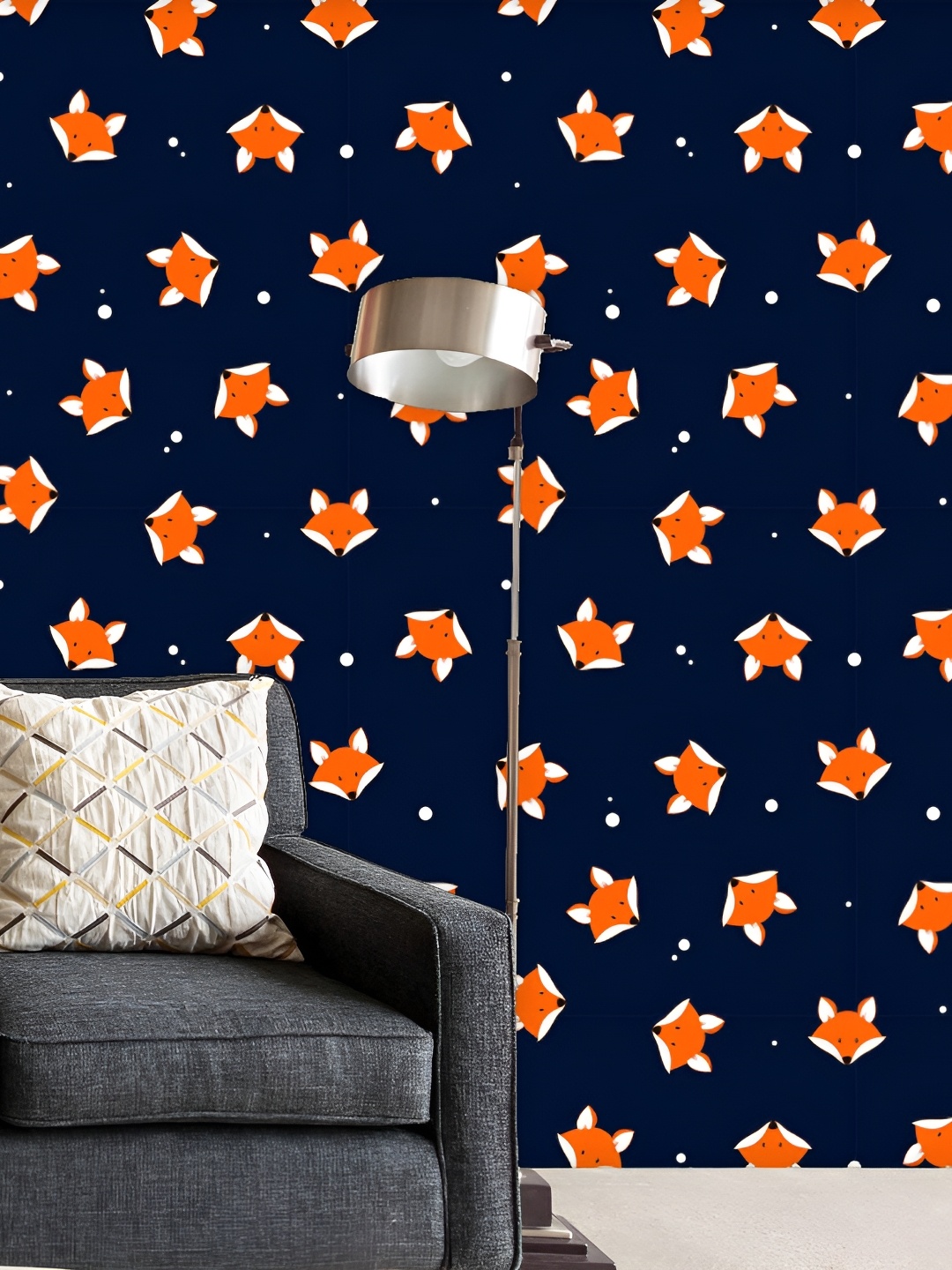 

ArtzFolio Printed Peel & Stick Non-PVC Vinyl Self-Adhesive Wallpaper, Navy blue