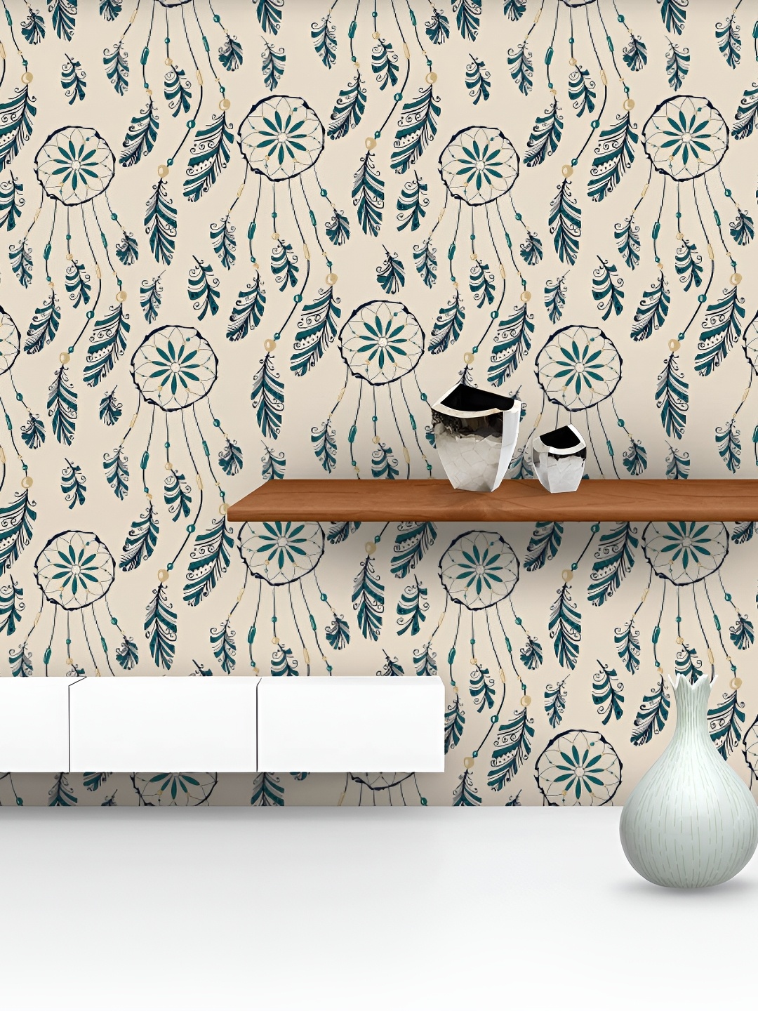 

ArtzFolio Beige Black Printed Self-Adhesive Water-Resistant Peel & Stick Wallpaper