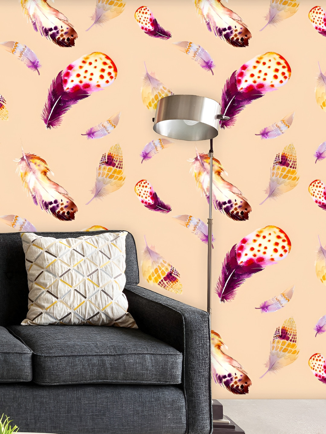 

ArtzFolio Peel & Stick Non-PVC Vinyl Self-Adhesive Printed Wall Sticker, Peach