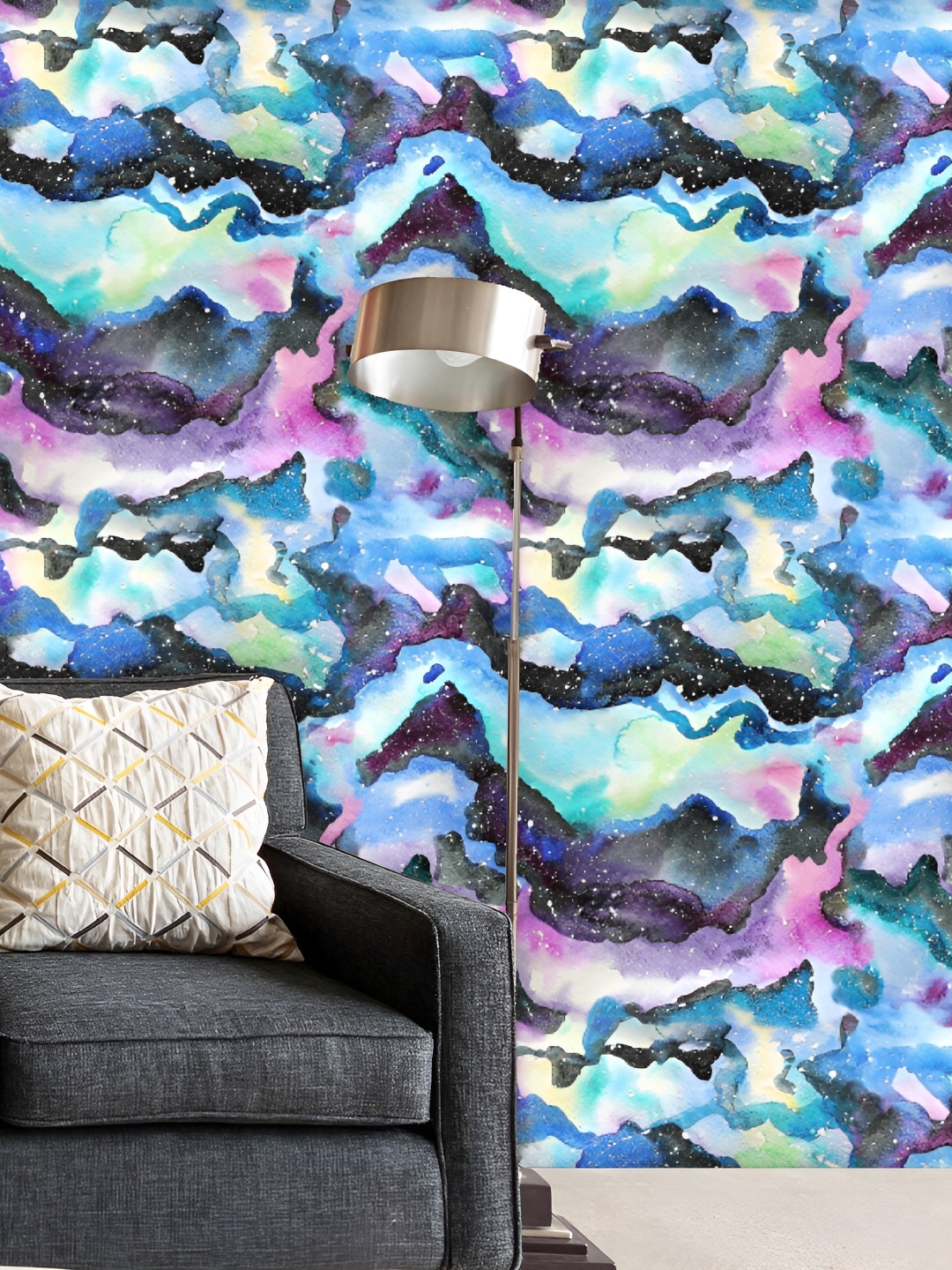 

ArtzFolio Blue & Pink Abstract Printed Self Adhesive Wallpaper