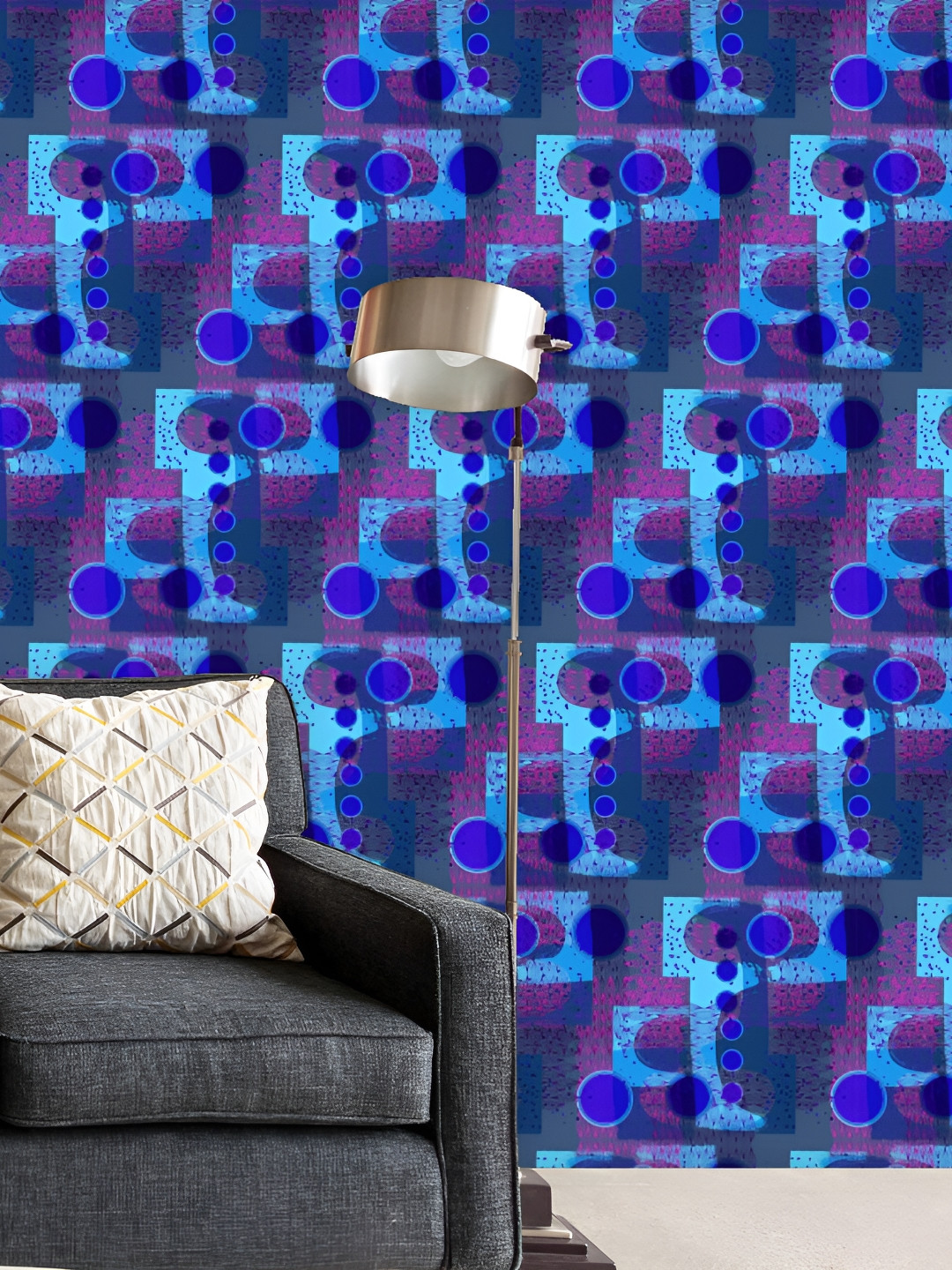 

ArtzFolio Blue & Purple Printed Peel & Stick Wall Decals