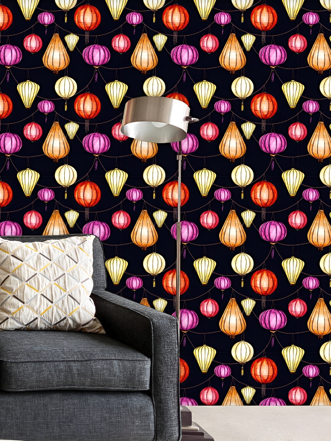 

ArtzFolio Black & Red Printed Self-Adhesive Water-Resistant Peel & Stick Wallpaper