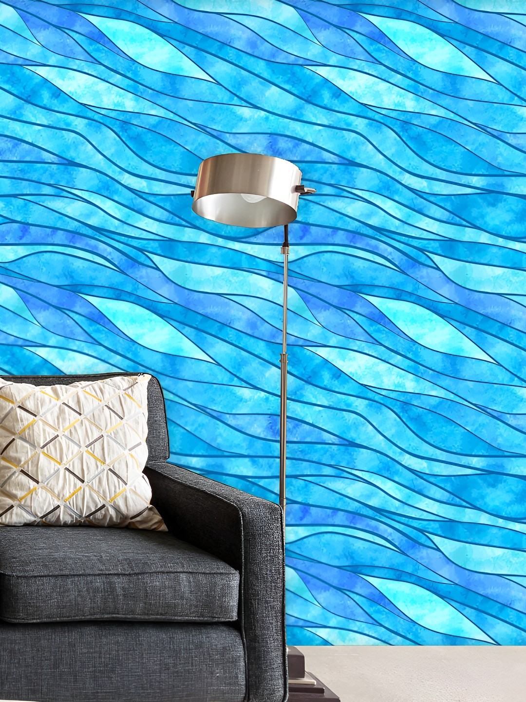 

ArtzFolio Blue Printed Self-Adhesive Wallpaper Sticker