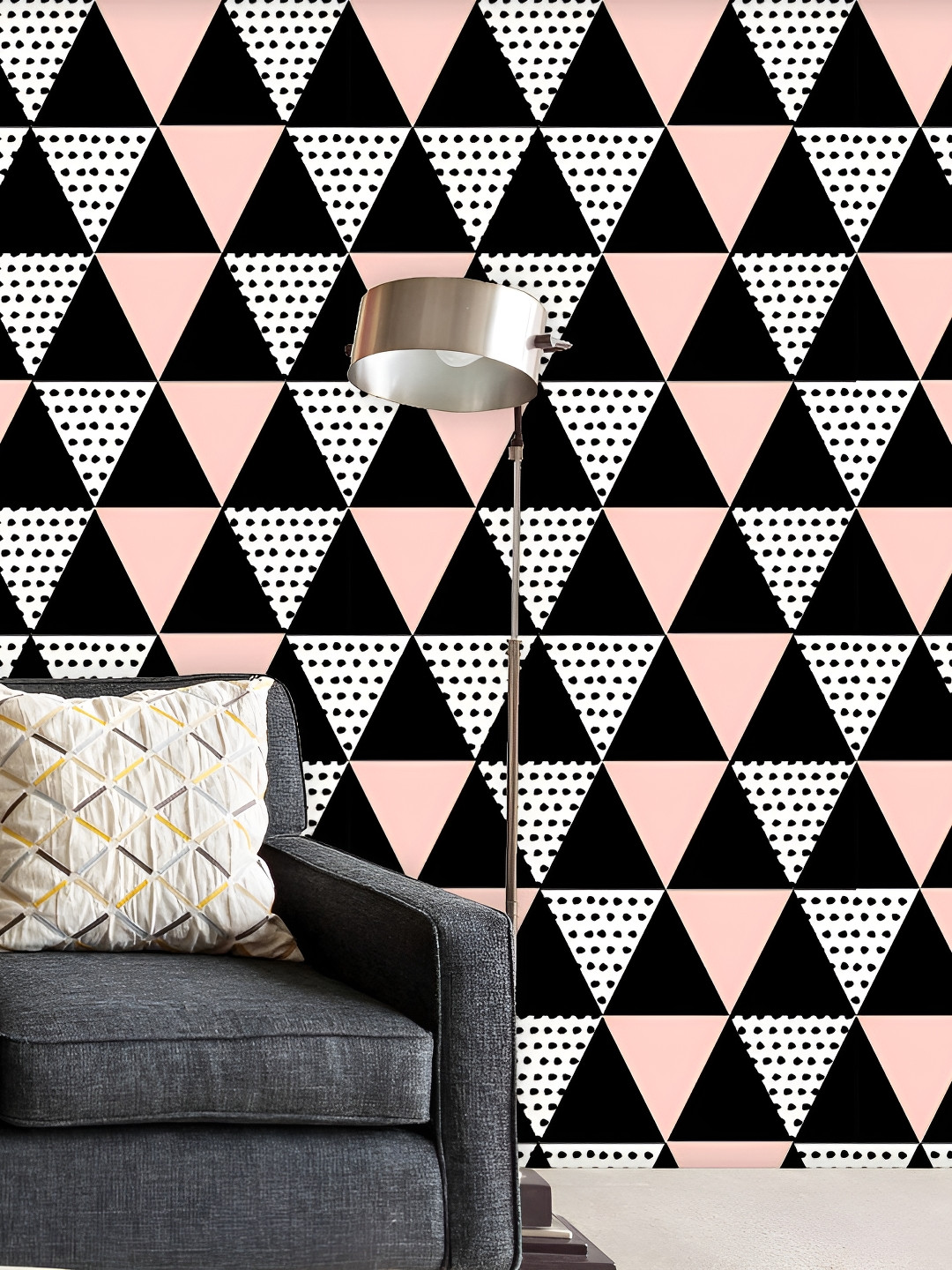

ArtzFolio Black & Pink Abstract Printed Self-Adhesive Peel & Stick Wall Stickers, White