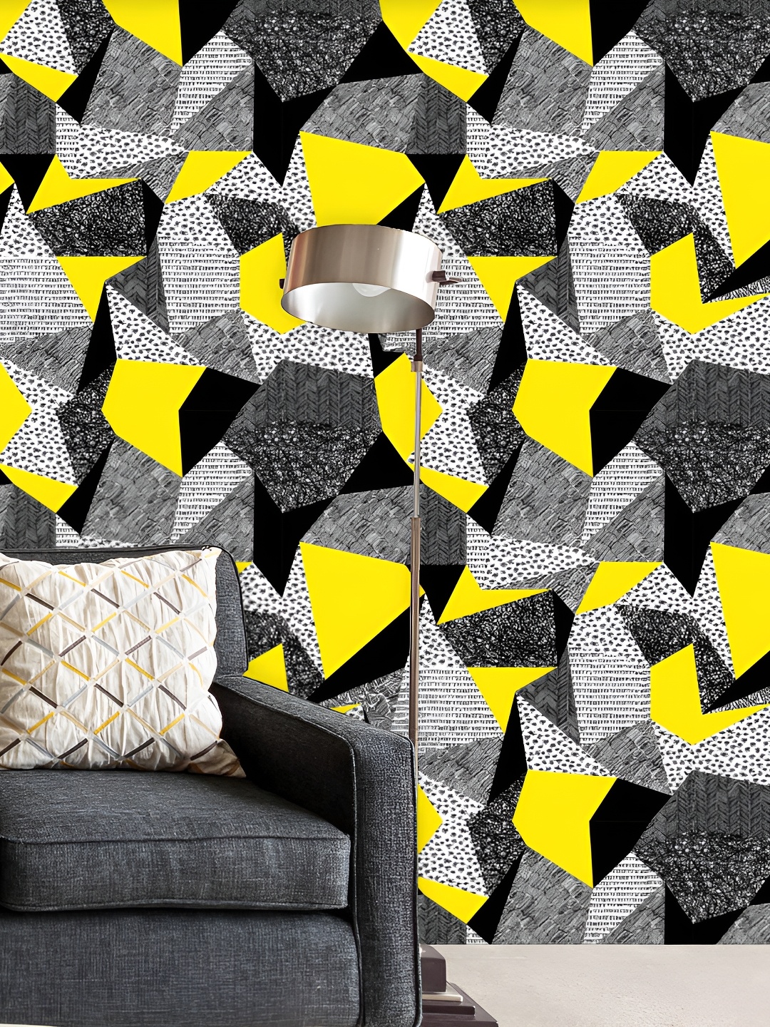 

ArtzFolio Yellow Abstract Printed Peel & Stick Wall Sticker