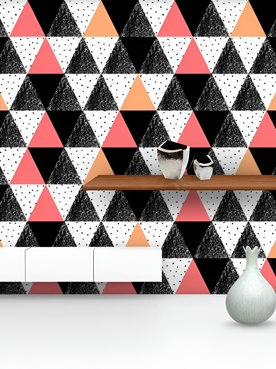 

ArtzFolio Black & White Geometric Printed Peel & Stick Wallpaper