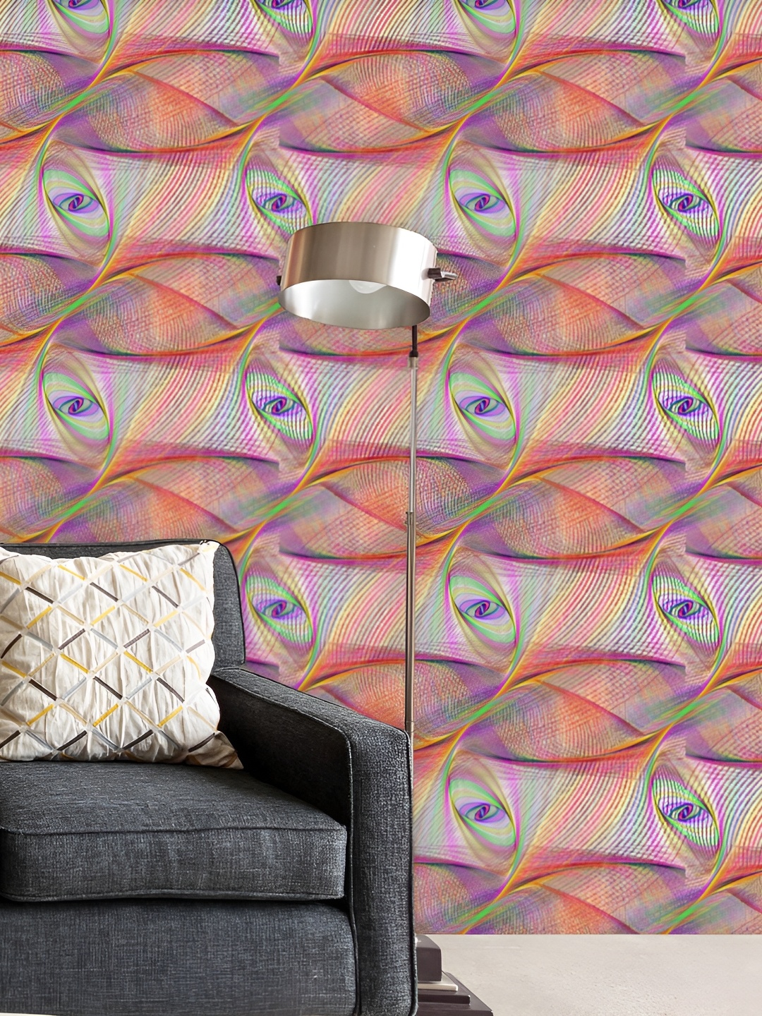 

ArtzFolio Orange & Purple Printed Self-Adhesive Wallpaper