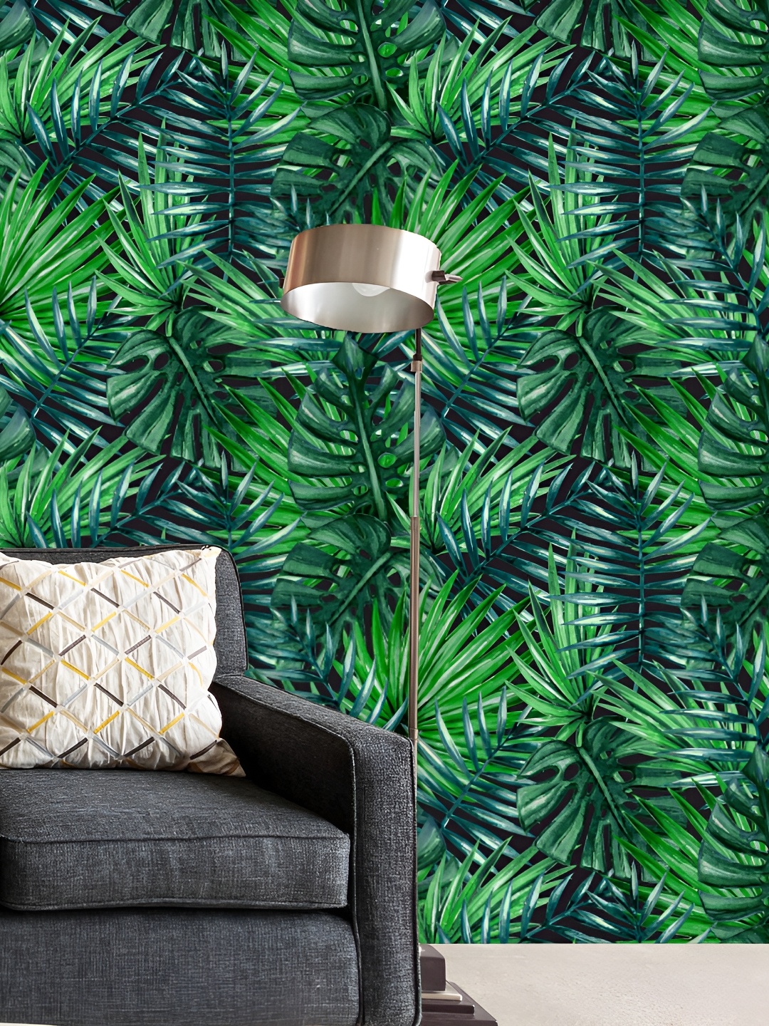 

ArtzFolio Green Floral Printed Easy-to-Peel & Stick Wallpaper