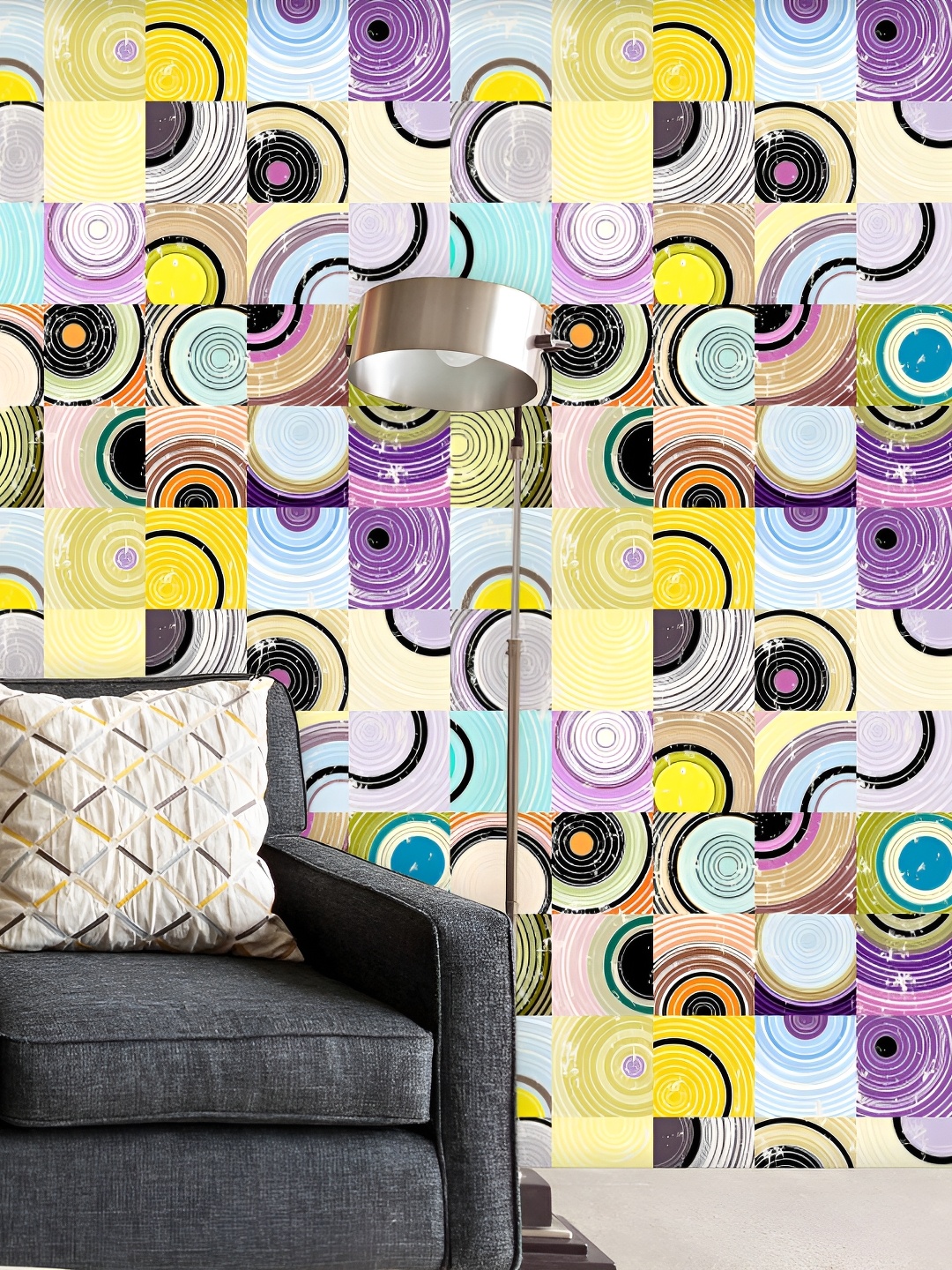 

ArtzFolio Yellow & Blue Printed Self-Adhesive Wallpaper