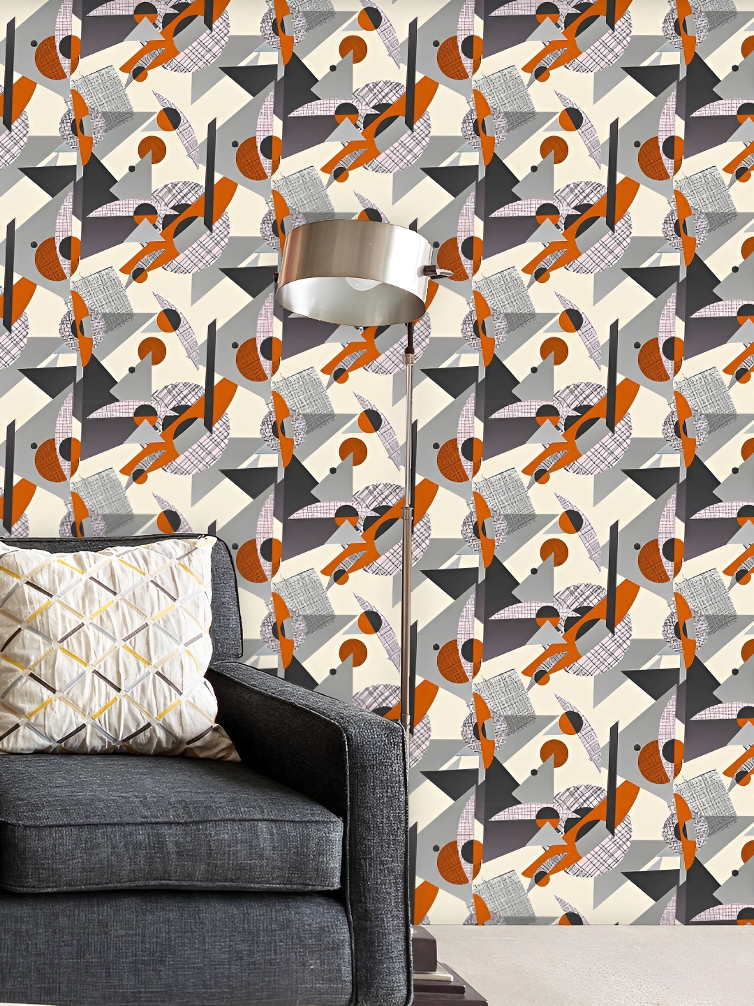 

ArtzFolio Beige & Grey Peel & Stick Self-Adhesive Wallpaper