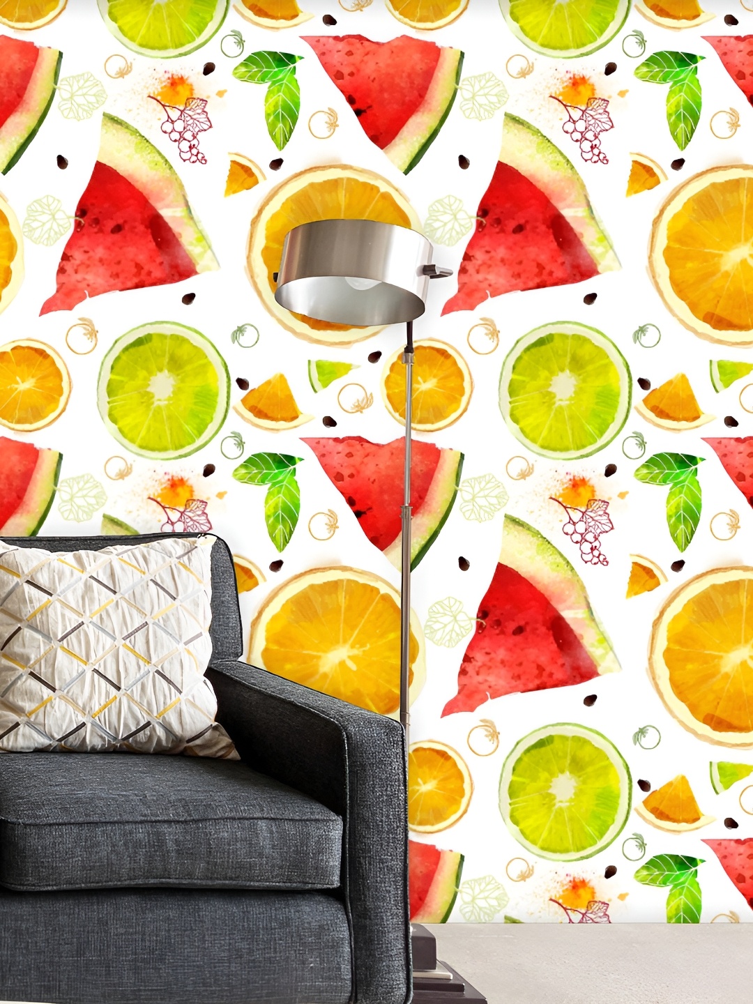 

ArtzFolio White & Red Printed Self Adhesive Peel & Stick Wallpaper