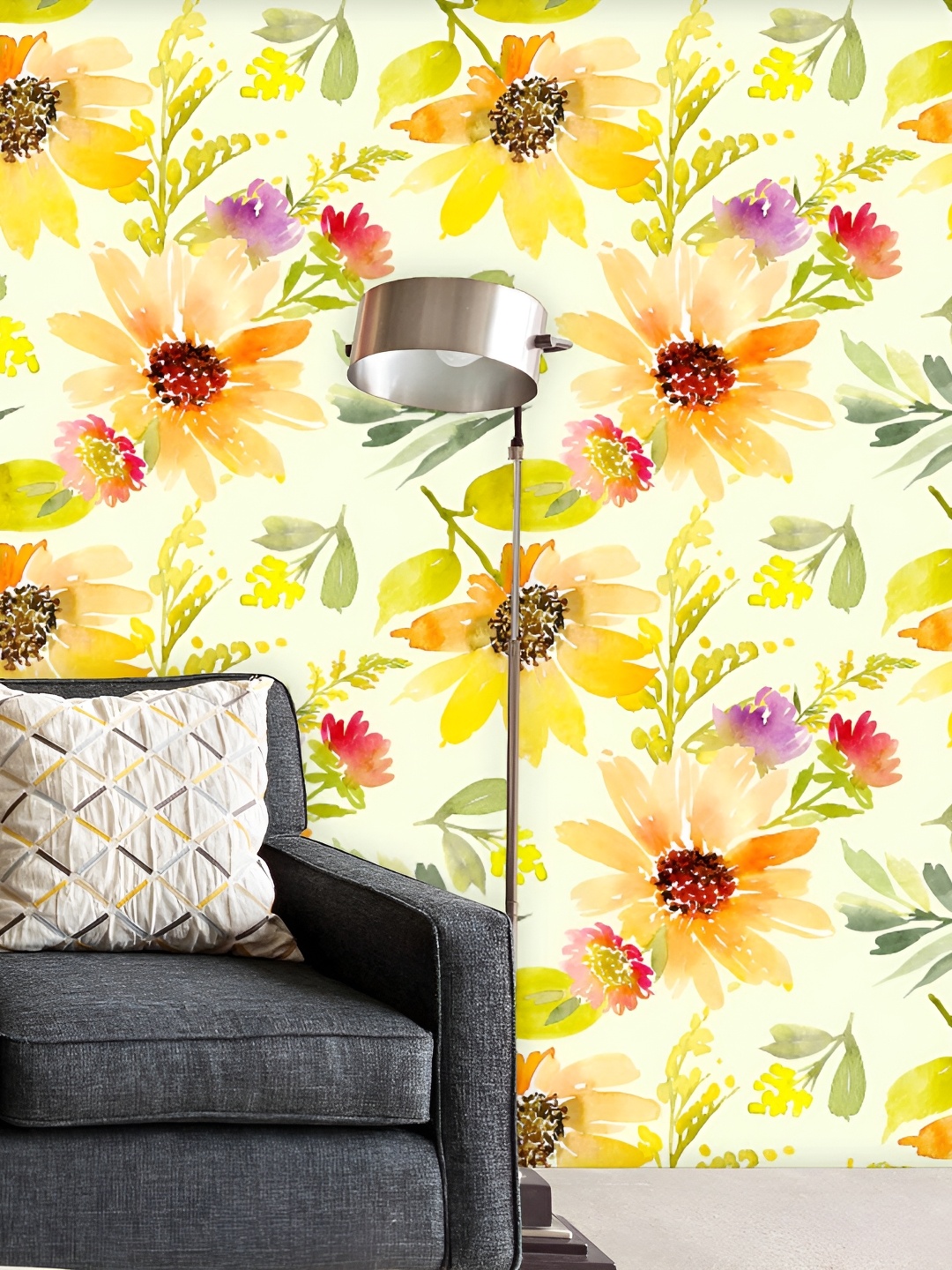 

ArtzFolio Yellow & Green Floral Printed Self Adhesive Decals & Stickers