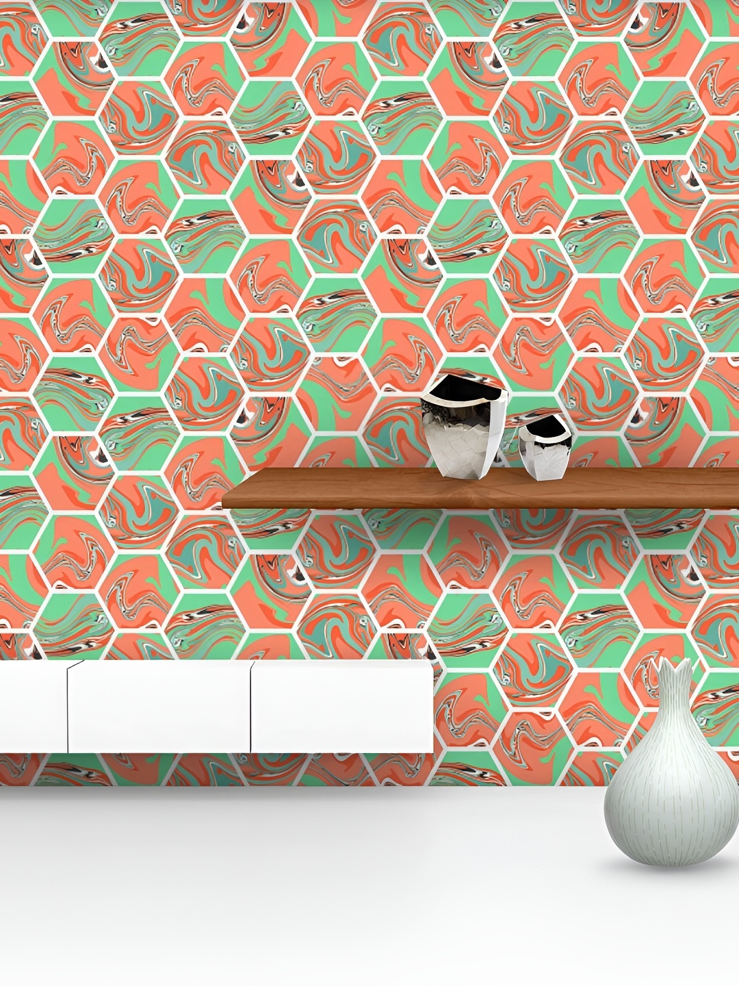 

ArtzFolio Green & Orange Printed Self Adhesive Decals & Wall Sticker