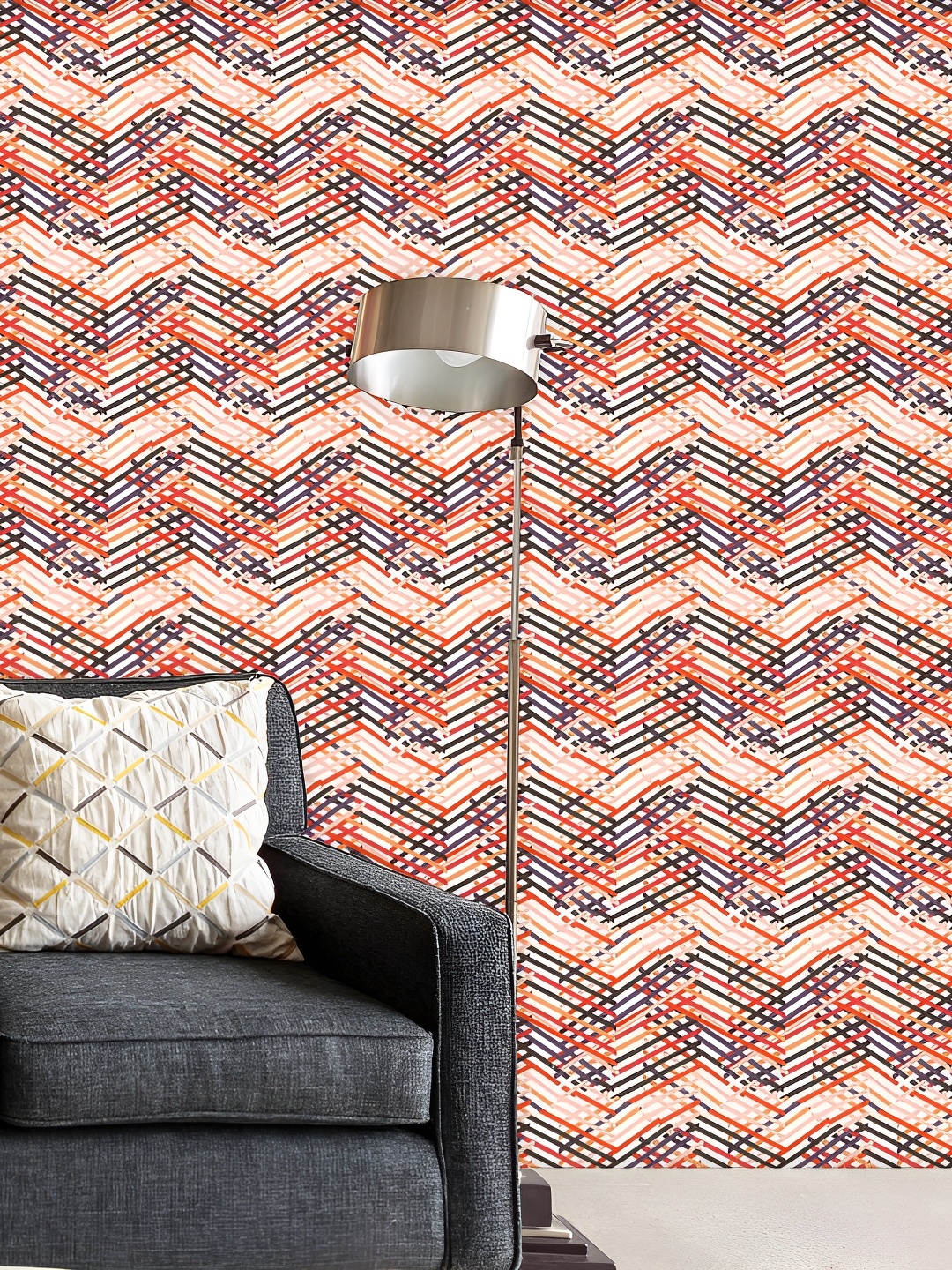 

ArtzFolio Pink & Red Geometric Printed Self Adhesive Waterproof Wallpaper