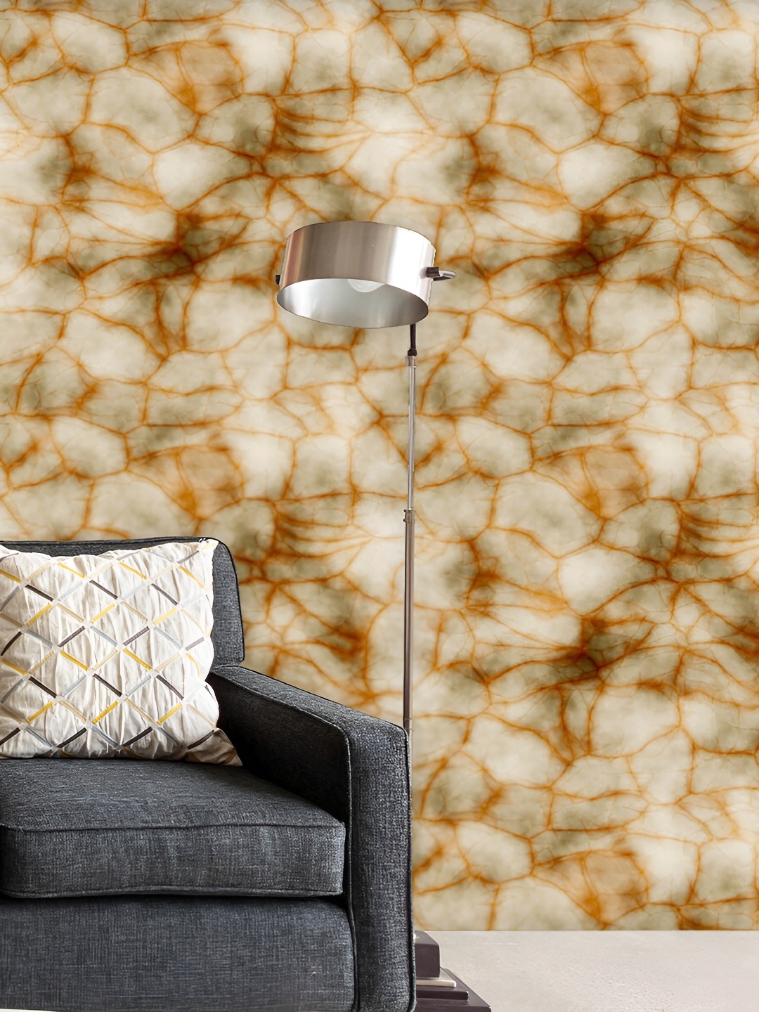 

ArtzFolio Rust Brown & Beige Abstract Printed Water Resistant Peel & Stick Wallpaper