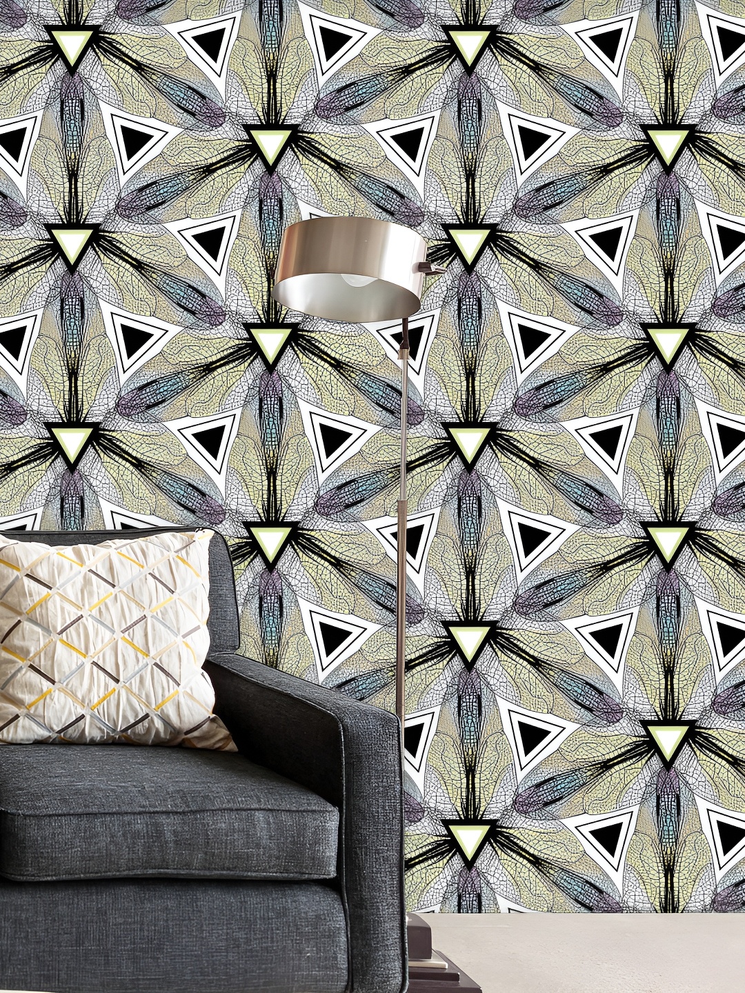 

ArtzFolio Geometric Printed Self Adhesive Waterproof Wallpaper 20 x 65 inch, Grey