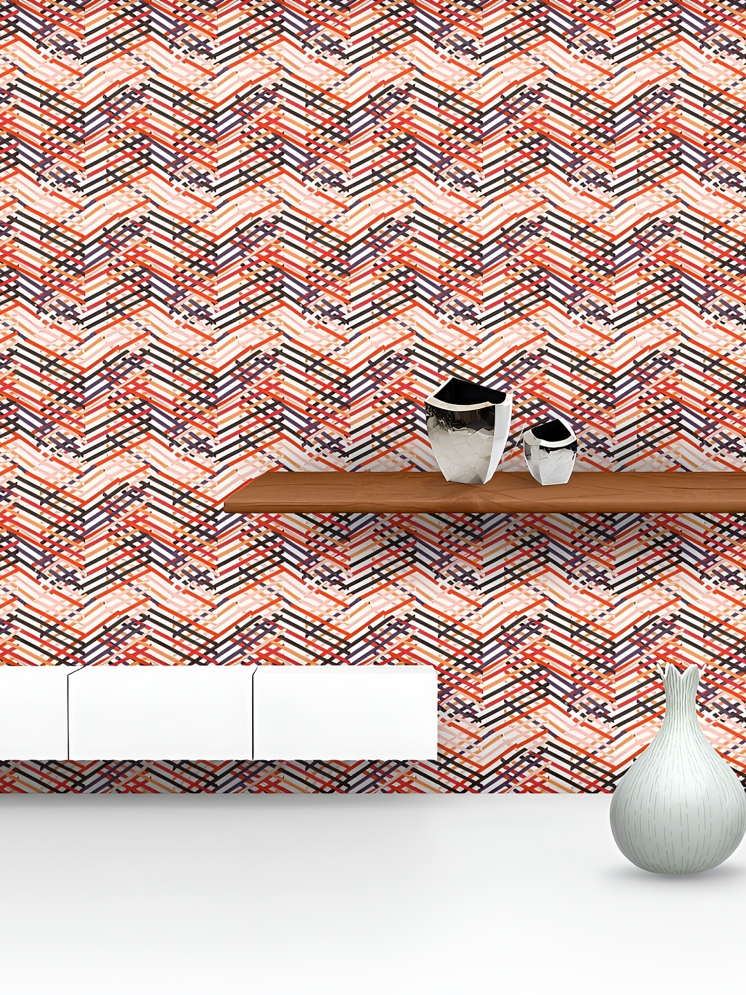 

ArtzFolio Peach & Pink Geometric Printed Self Adhesive Water Resistant Wallpaper