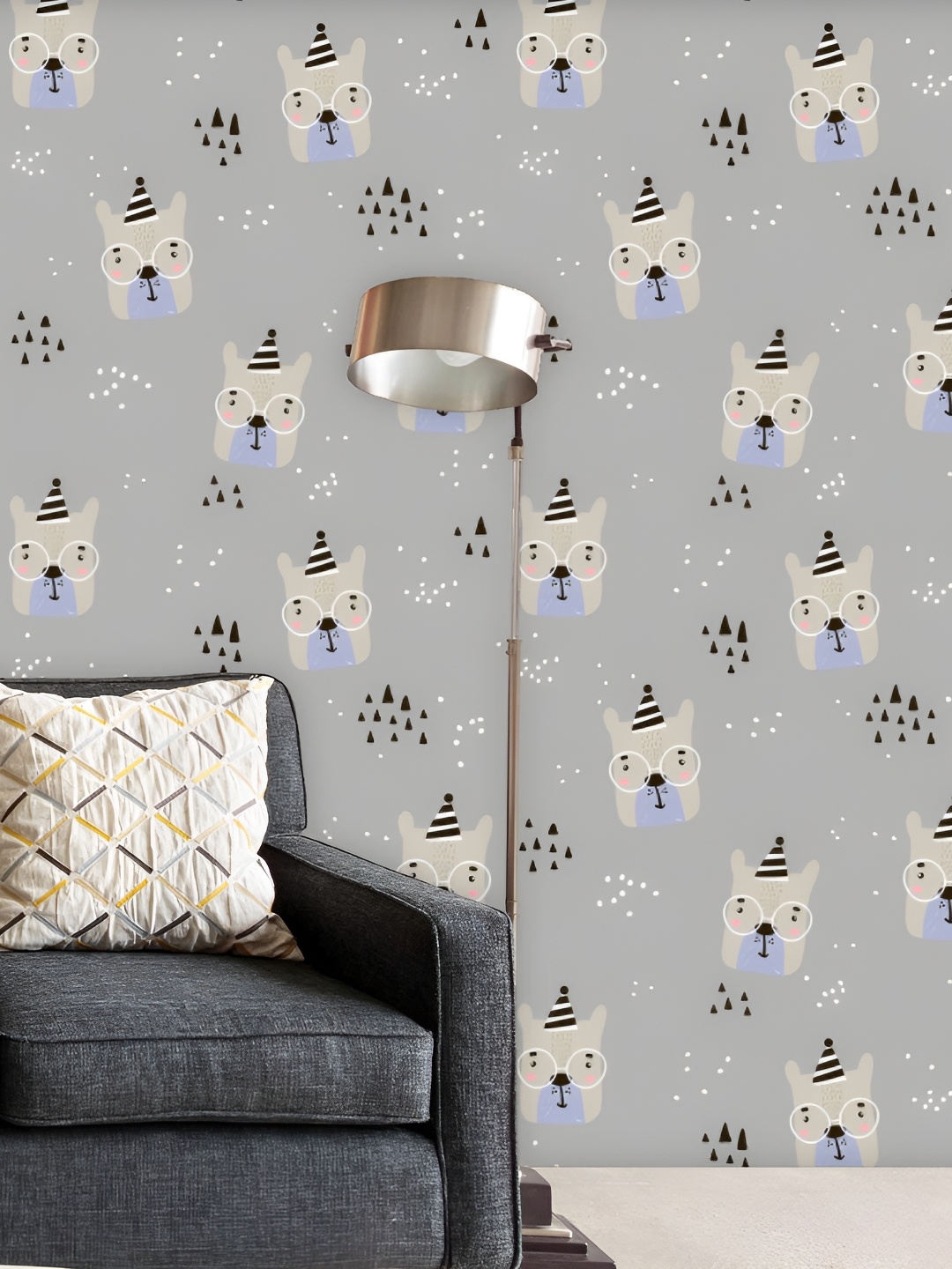 

ArtzFolio Grey & Black Printed Self Adhesive Wallpaper