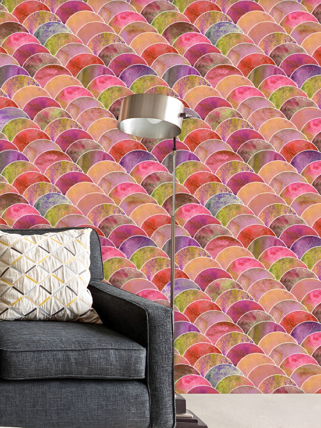 

ArtzFolio Pink & Orange-colored Printed Self-Adhesive Water-Resistant Wallpaper Sticker