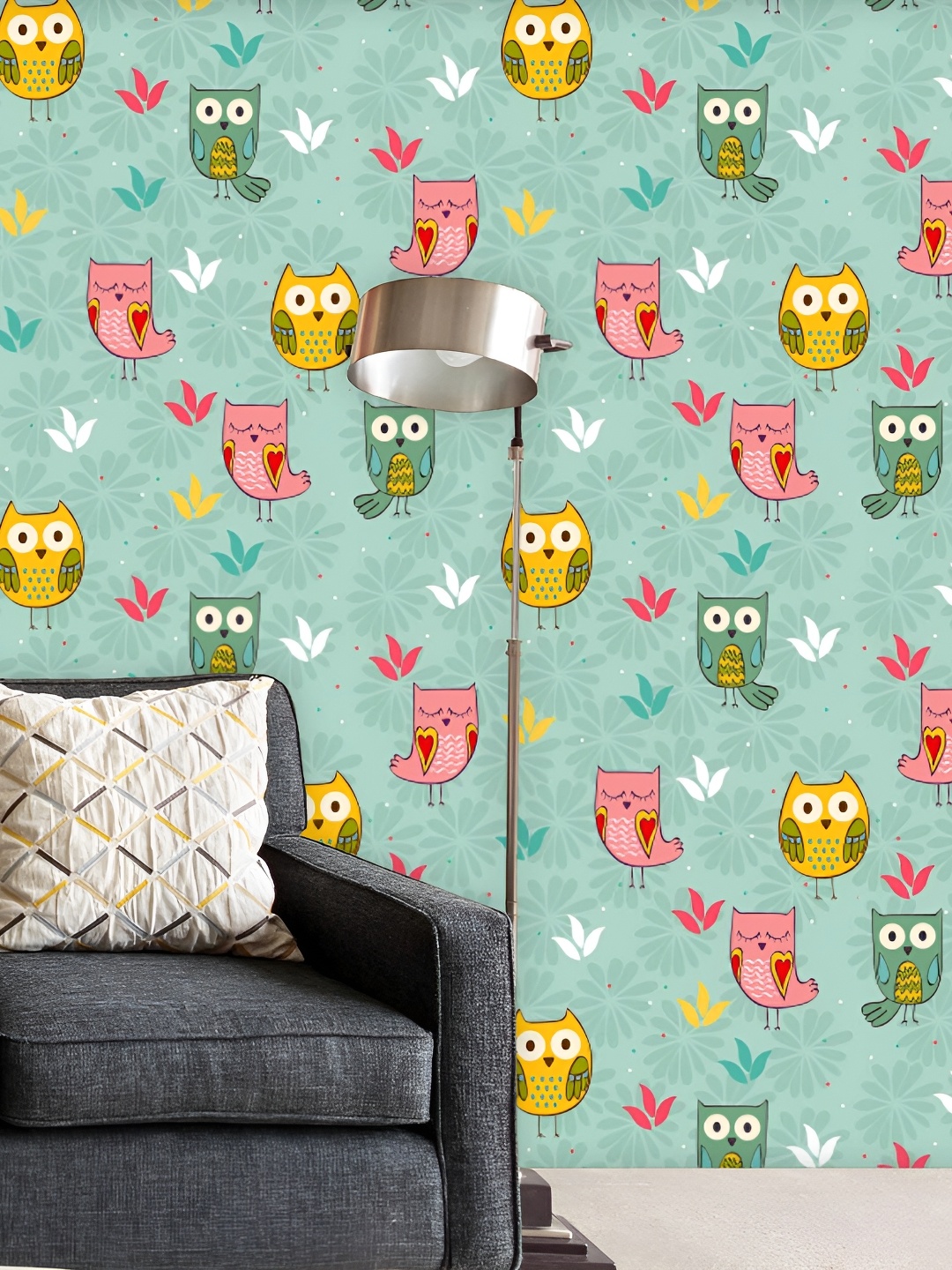 

ArtzFolio Green & Pink Printed Self Adhesive Wallpaper