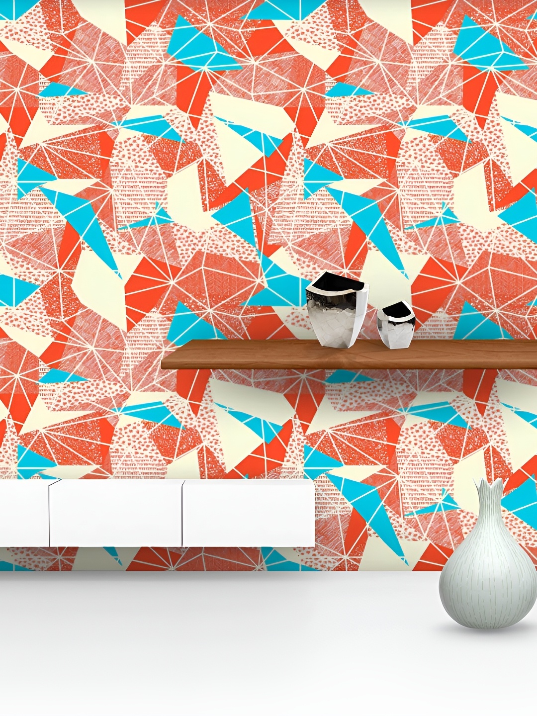 

ArtzFolio Red & Blue Abstract Printed Self-Adhesive Peel & Wall Sticker