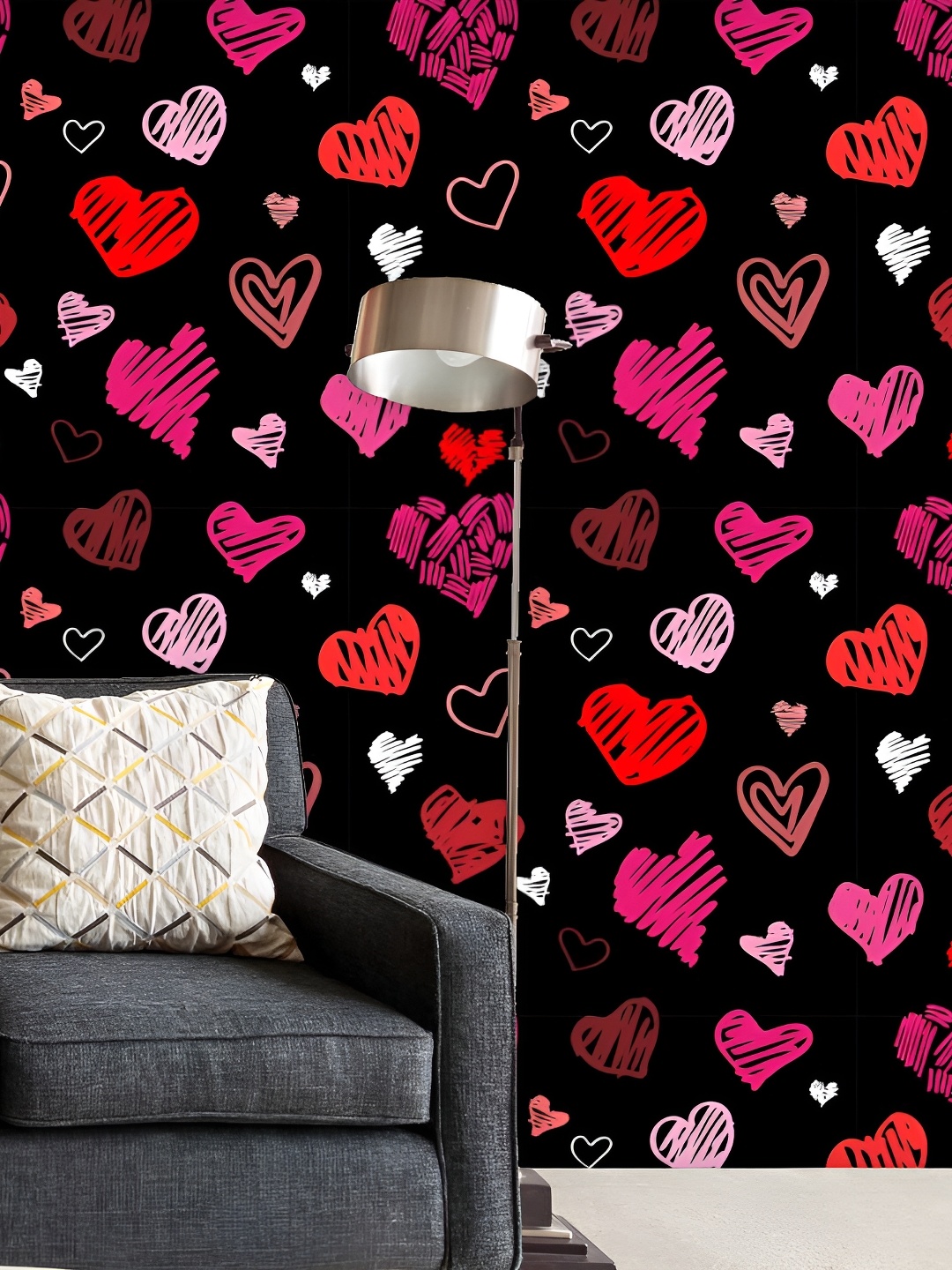 

ArtzFolio Black & Red Abstract Printed Self Adhesive Decals & Wall Sticker