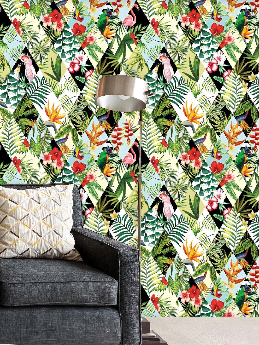 

ArtzFolio Green & Yellow Printed Peel & Stick Wall Decals