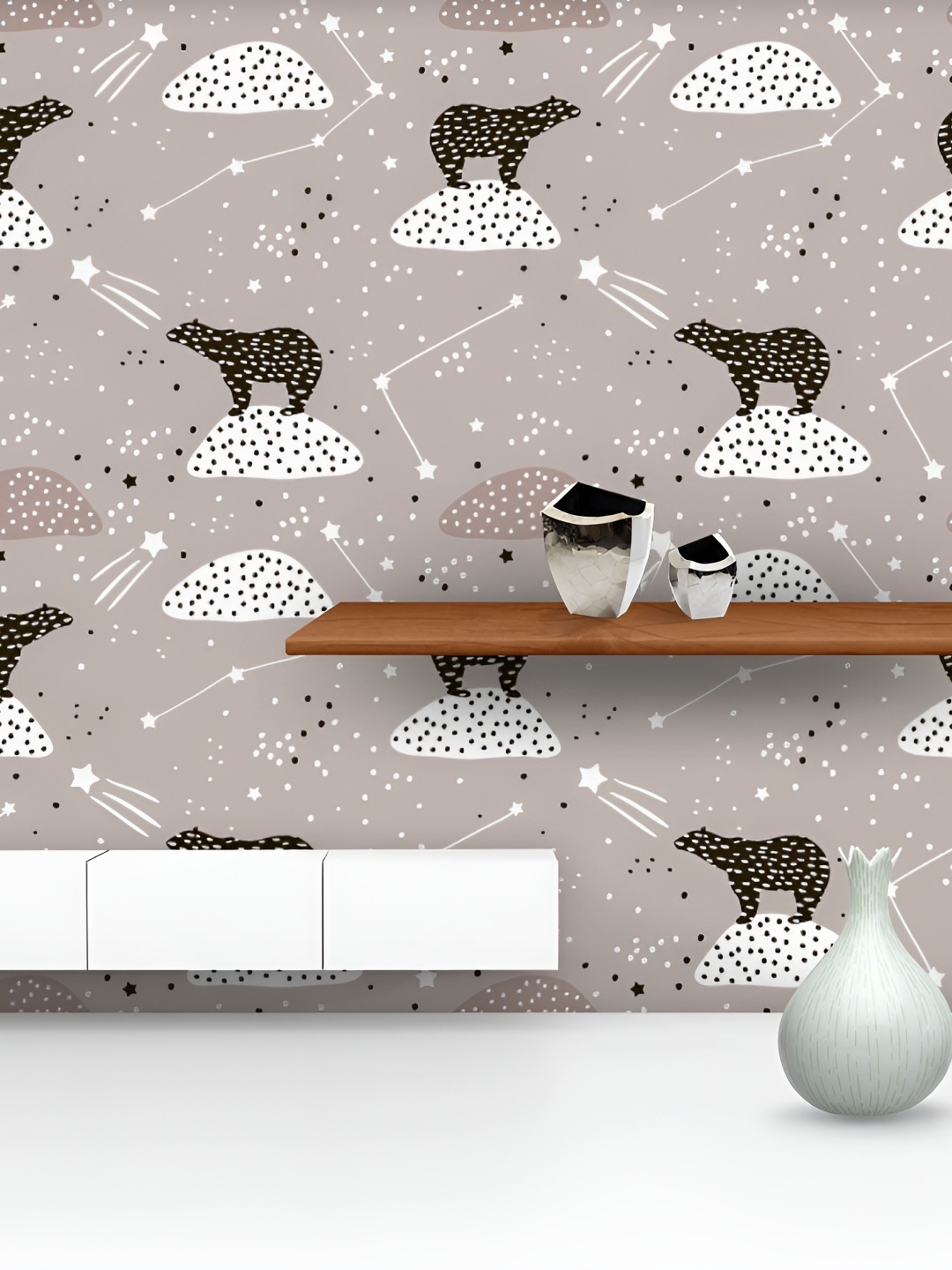 

ArtzFolio Grey & Black Printed Self-Adhesive Peel & Stick Wallpaper